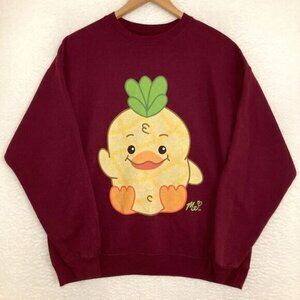 Moriah Elizabeth ME Georgie Sweatshirt Womens‎ L Pineapple Duck Pullover Sweater